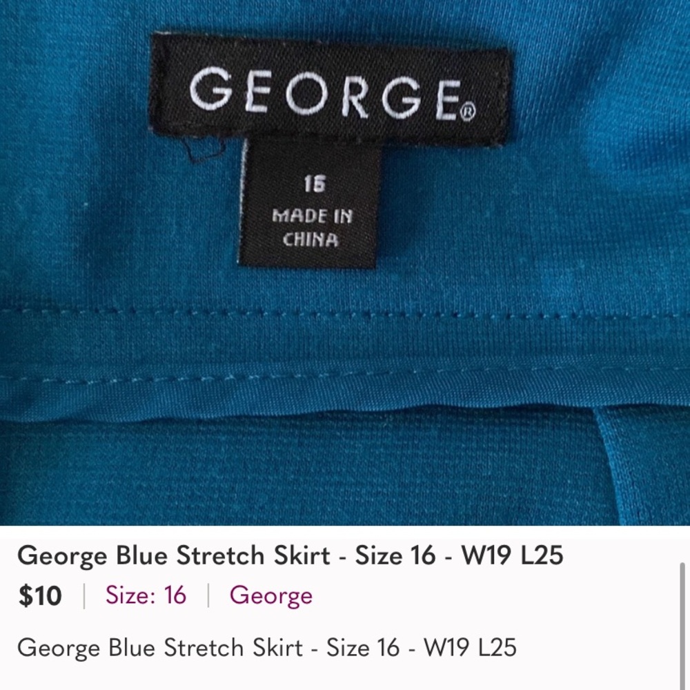 Red, Teal Blue, Maroon Size 16 Skirts W18/19 L24/25 - Red/Inc.  other 2/George - Picture 7 of 11
